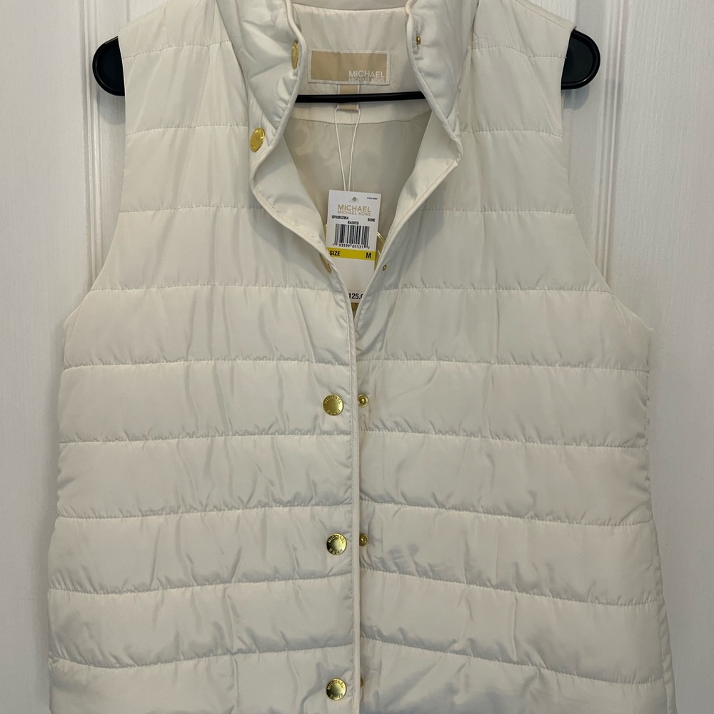 Michael Kors Women's Ivory Quilted Vest